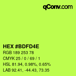 Color code: HEX #BDFD4E | qconv.com