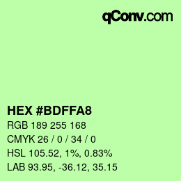 Color code: HEX #BDFFA8 | qconv.com