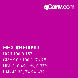Color code: HEX #BE009D | qconv.com
