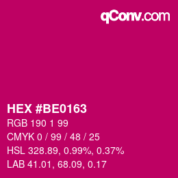 Color code: HEX #BE0163 | qconv.com