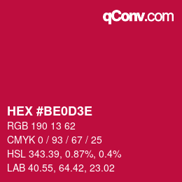Color code: HEX #BE0D3E | qconv.com