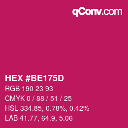 カラーコード: HEX #BE175D | qconv.com
