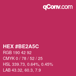 Color code: HEX #be2a5c | qconv.com
