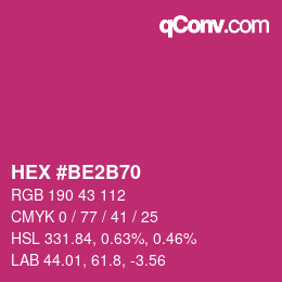 カラーコード: HEX #BE2B70 | qconv.com