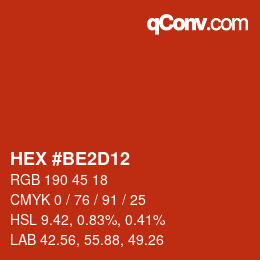 Color code: HEX #BE2D12 | qconv.com