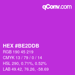 カラーコード: HEX #BE2DDB | qconv.com