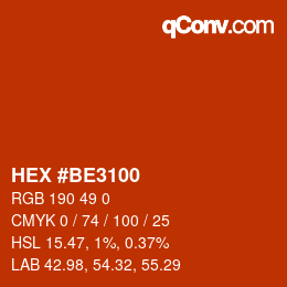 Color code: HEX #BE3100 | qconv.com