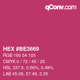 カラーコード: HEX #BE3669 | qconv.com
