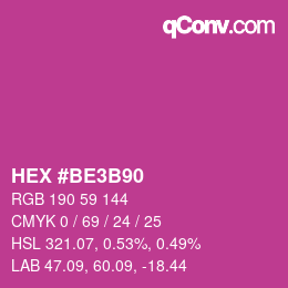 カラーコード: HEX #BE3B90 | qconv.com