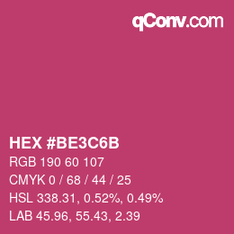 Color code: HEX #BE3C6B | qconv.com