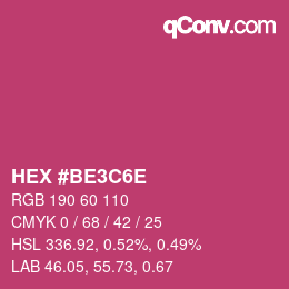 Farbcode: HEX #BE3C6E | qconv.com