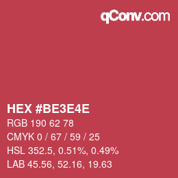 Color code: HEX #BE3E4E | qconv.com