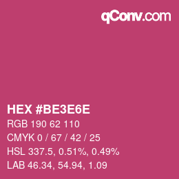 Color code: HEX #BE3E6E | qconv.com