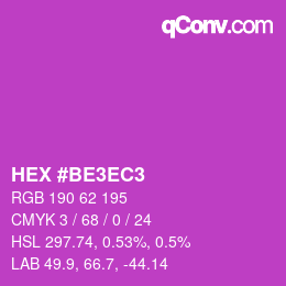 カラーコード: HEX #BE3EC3 | qconv.com