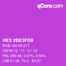 カラーコード: HEX #BE3FD9 | qconv.com