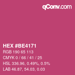 颜色代码: HEX #BE4171 | qconv.com
