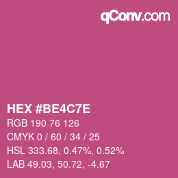 Color code: HEX #BE4C7E | qconv.com