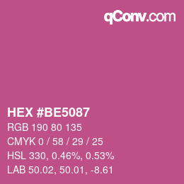 カラーコード: HEX #BE5087 | qconv.com