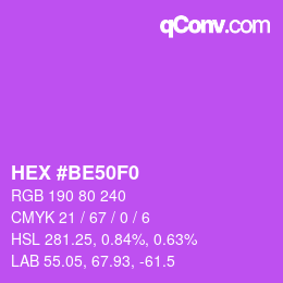 Farbcode: HEX #BE50F0 | qconv.com