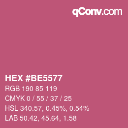 カラーコード: HEX #BE5577 | qconv.com