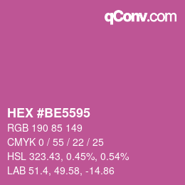 カラーコード: HEX #BE5595 | qconv.com