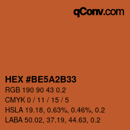 颜色代码: HEX #BE5A2B33 | qconv.com