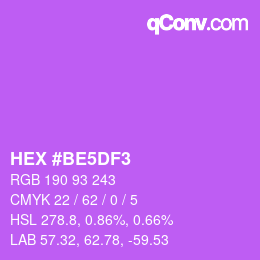カラーコード: HEX #BE5DF3 | qconv.com