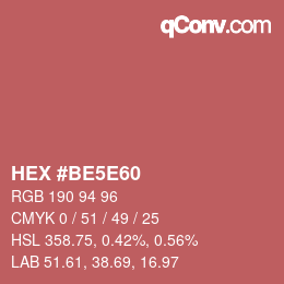 Color code: HEX #BE5E60 | qconv.com