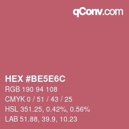Color code: HEX #BE5E6C | qconv.com