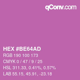 Color code: HEX #BE64AD | qconv.com