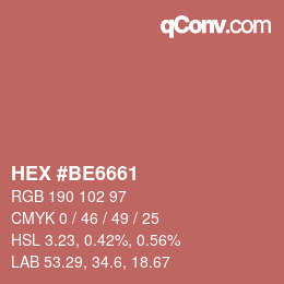 Color code: HEX #BE6661 | qconv.com