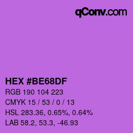 Color code: HEX #BE68DF | qconv.com