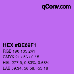 Color code: HEX #BE69F1 | qconv.com