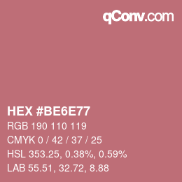 カラーコード: HEX #BE6E77 | qconv.com