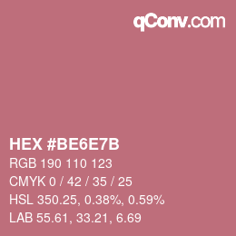 Color code: HEX #BE6E7B | qconv.com