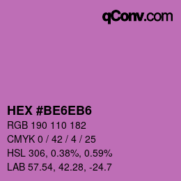Color code: HEX #BE6EB6 | qconv.com