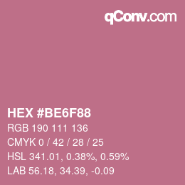 Farbcode: HEX #BE6F88 | qconv.com