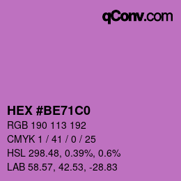 Color code: HEX #BE71C0 | qconv.com