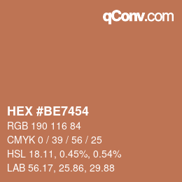 Color code: HEX #BE7454 | qconv.com