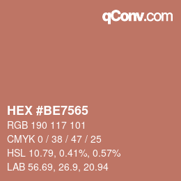 颜色代码: HEX #BE7565 | qconv.com