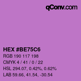 Color code: HEX #BE75C6 | qconv.com