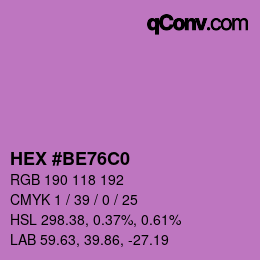 Color code: HEX #BE76C0 | qconv.com
