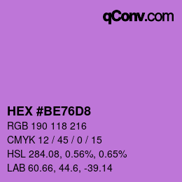 Color code: HEX #BE76D8 | qconv.com