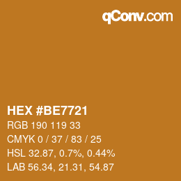 Color code: HEX #BE7721 | qconv.com