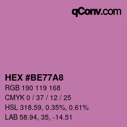 カラーコード: HEX #BE77A8 | qconv.com