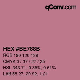 Color code: HEX #BE788B | qconv.com