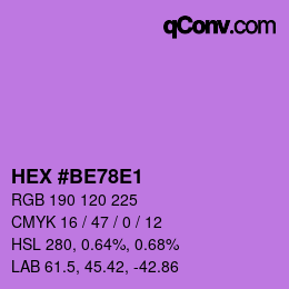 Color code: HEX #BE78E1 | qconv.com