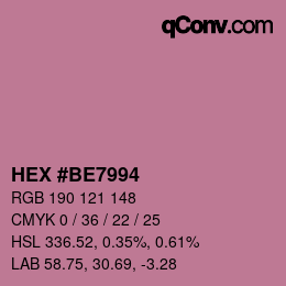 Color code: HEX #BE7994 | qconv.com