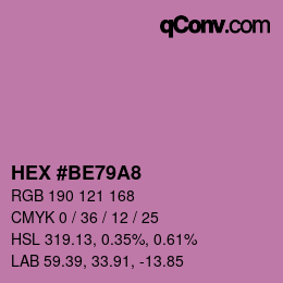カラーコード: HEX #BE79A8 | qconv.com