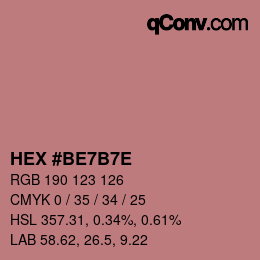 Color code: HEX #BE7B7E | qconv.com